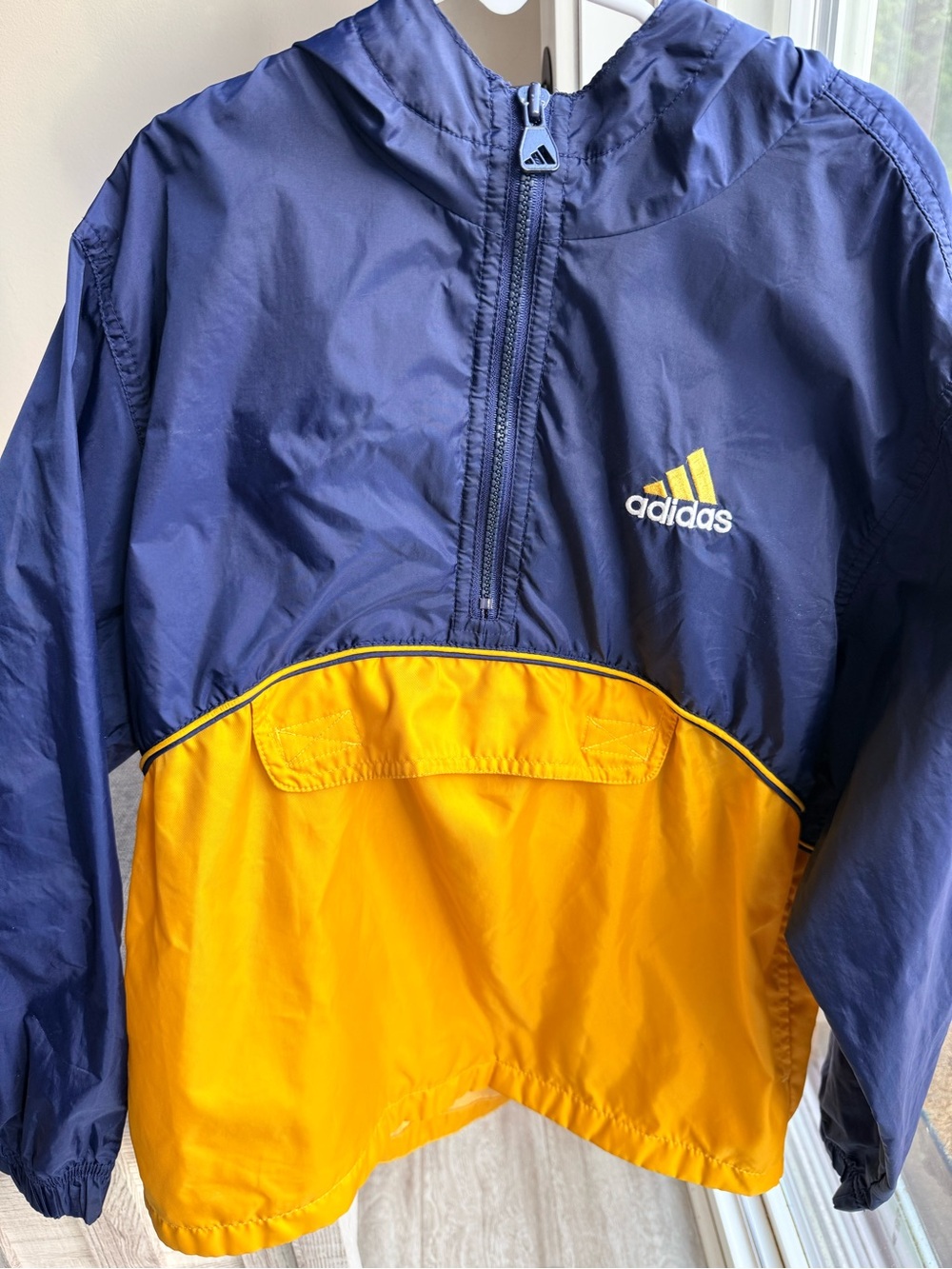 Vintage Adidas Youth Medium Half-Zip Colorblock Windbreaker Anorak